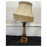 35in Wooden Decor Lamp Silk O Lite Shade