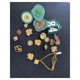 Group of Girl Scout pins and patches