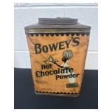 10ï¿½x7ï¿½ Bowey's Hot Chocolate Powder Tin Vintage