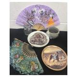 Vintage fan decor plates and more