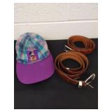 Mickey mouse hat and two leather belts