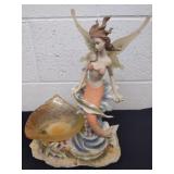 13.5x 9 in mermaid with fairy wings and bowl