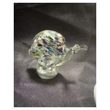 3.5ï¿½ hand-blown art glass slug  with a colorful