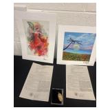 2 park west lithographs with COA and bell
