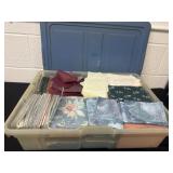 Large box of quilt pieces