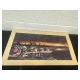 23ï¿½x13ï¿½ abstract landscape oil painting signed