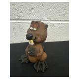 5ï¿½ HAPPY BUCK TOOTH BEAVER FIGURINE BOBBLE HEAD
