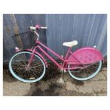 Vintage Girls Huffy Premier Pink Bike with Basket