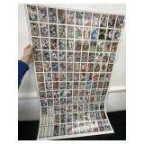 Sheet of Uncut Vintage Topps NFL Cards 43x28