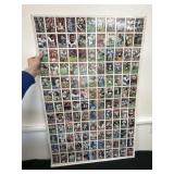 Sheet of Uncut Vintage Topps NFL Cards 43x28
