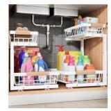 Under Sink Organizer, 2 Pack 2 Tier Under Sink