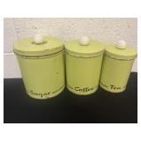 3pc vintage tin canister set