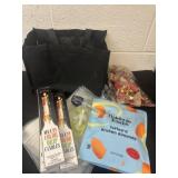 Candles, toffee broken almonds, bows and