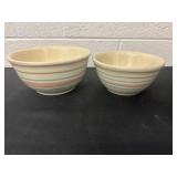 7ï¿½ and 6ï¿½ Vintage McCoy Ovenware  Bowl Pink Blue