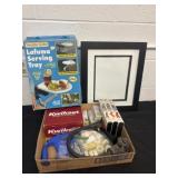 Picture frame serving tray vhs flame light bulbs
