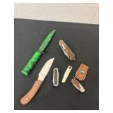 Group pocket knife skull knife and money clip