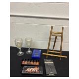 Incense and oils and candle holder with frame