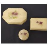 Vintage three-piece set of Italian alabaster