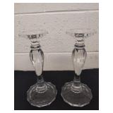 Two 10-in Crystal candle holders