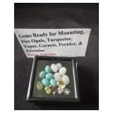 Gems ready for mounting fire opal turquoise topez