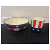 11.5ï¿½ American  flag design bowl and 6ï¿½ bowl