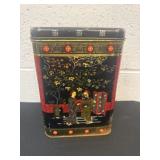 9ï¿½ Vtg 1970's Square Tea Tin Grand Tea Company