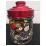 5 in jar of vintage buttons