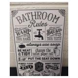 8x12-in metal bathroom rules sign