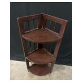 Foldable Corner 3 Tier Wood Shelf 34in