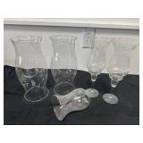 12in and 6in Princess House Hurricane lamp glass
