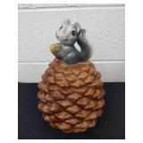 12-in vintage Metlox ceramic squirrel with acorn