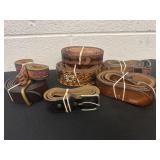 Group of leather belts
