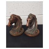 Vintage 6x5-in copper horse head bookends