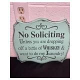 10ï¿½x12ï¿½ wood no soliciting sign.