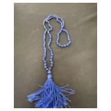 Blue tassel necklace