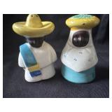 Hand Painted Salt Pepper Shaker Set Mexican