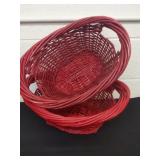 Two 15 x 11 inch red baskets