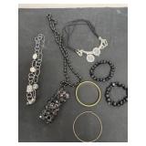 3 necklaces with 5 bracelets