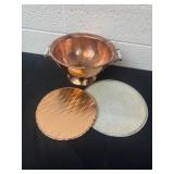 Vintage strainer and hot pads