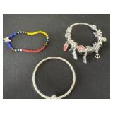 3 charm bracelets