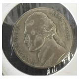 1942-S Silver Jefferson Nickel.