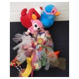 3 plush toys, a love laughter and lipstick doll