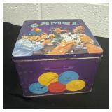 Camel tin with poker chips