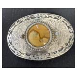 vintage sterling silver western belt buckle with