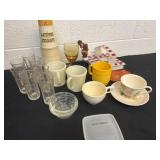 Group of glasses and cups and more