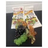 50s kitchen towels and 3 grape decor