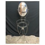 63in Metal Mirror Wash Basin Stand Table