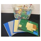 Group of Legos with sheets of Legos boards