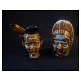Mid century, ceramic Native American head , salt/
