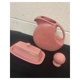 Vintage Fiesta pitcher shaker and butter dish